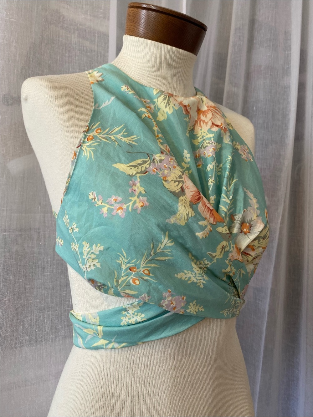 Zimmermann Floral Twist Front Wrap Crop Top Size 1